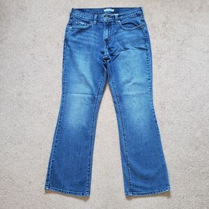 Vintage Y2k Levi's 515 Bootcut Women's Blue Jeans Size 8S Distressed Mid Wash